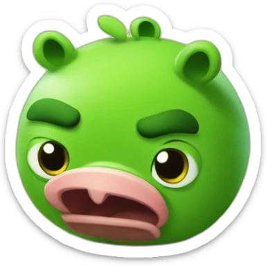 The green pig from Angry Birds rules the birds sticker