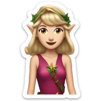 taylor swift as an elf sticker