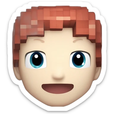 Pixelmon Minecraft Head Skin Anime Big Eyes Smile sticker