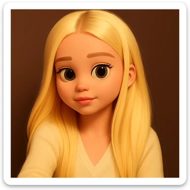 expand the image upward so that all of the hair above the head is fully visible, keeping the 3d-emoji style sticker