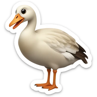 Silly goose eating steak and cheese while sleeping with one eye open sticker