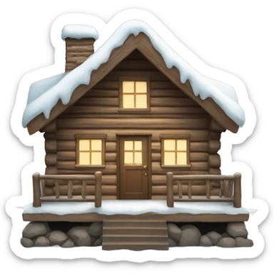 winter cabin sticker