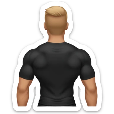 muscular man in black shirt being taken from behind emoji sticker