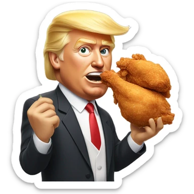 Donald Trump eating chicken sticker