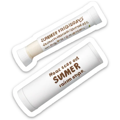 summer fridays lip balm, white cap, medium sized tall tube and brown packaging with white text  sticker