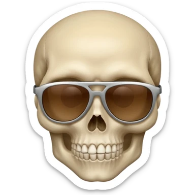 Make a skull face with sunglasses down a bit so you can see his eyes and his left eye brow up a bit sticker