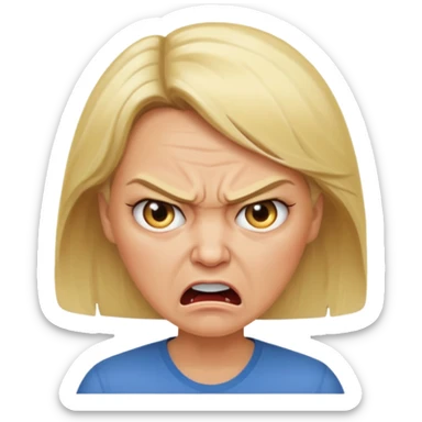 Middle aged blonde woman very mad sticker