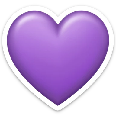 purple heart conour drwan by pencil on sheet of paper sticker