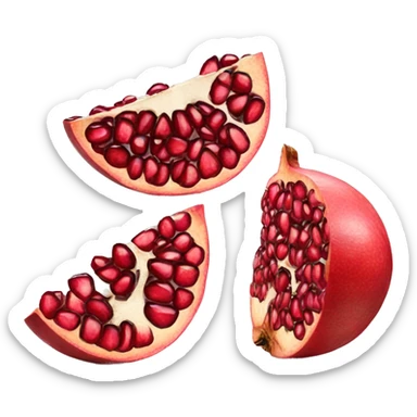 juicy sliced pomegranate sticker
