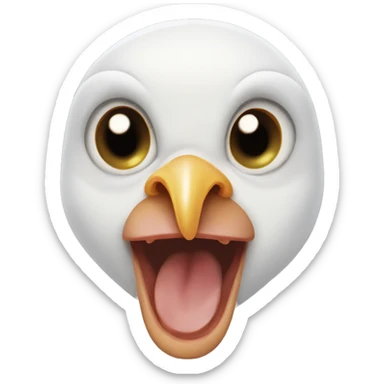 Chicken Baby wesring Vampire teeth sticker