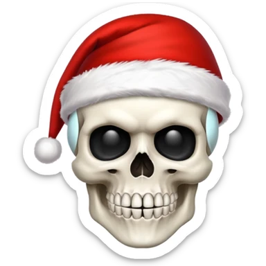 Skull ,MERRY CHRISTMAS Sign
 sticker