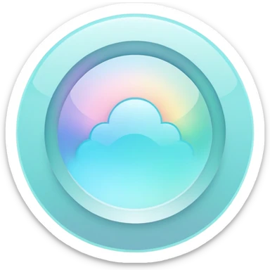 Iridescent pastel cyan formal elegant sophisticated cultured neat pretty beautiful nifty app icon sticker
