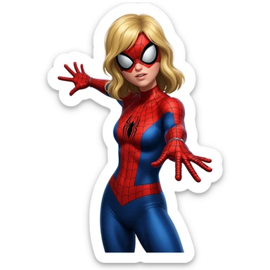 Sipiderman sarışın kadın sticker