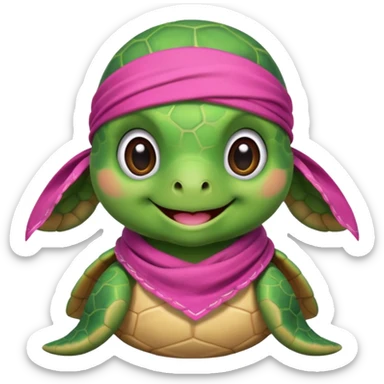 cute sea turtle wearing a pink pirate scarf sticker