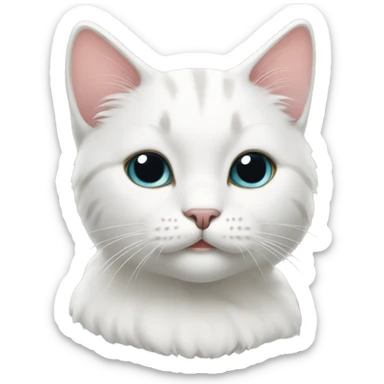 A white cutie cat  sticker