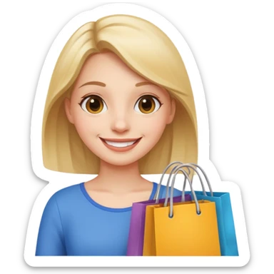 Girl shopping sticker