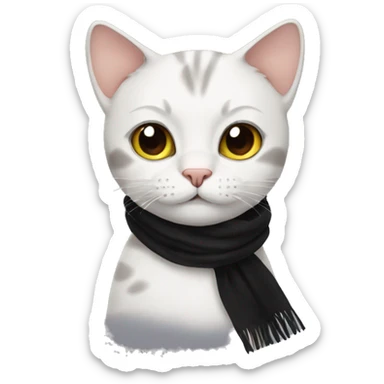 Cat with black scarf sticker