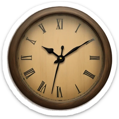 Vintage wooden table top clock sticker