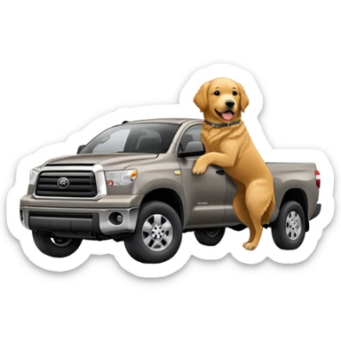Gray 2008 Toyota tundra with golden retriever  sticker