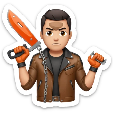 Ashy slashy with chain saw on his right hand sticker