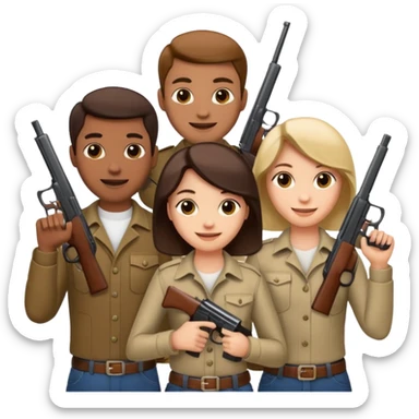 Gang with guns sticker