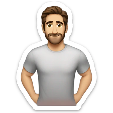 jake gyllenhaal cartoon wearing tee sticker