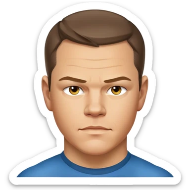 photorealistic Matt Damon character from Avatar movie sticker