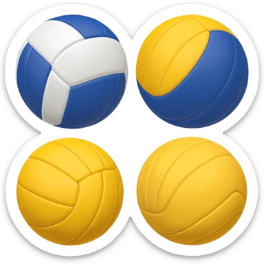 Pelotas de voley azul blanco y amarillo sticker