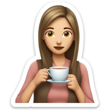 Girl sipping tea sticker
