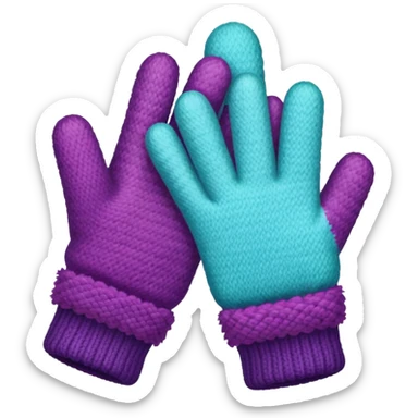 Fuzzy Gloves,colorful sticker
