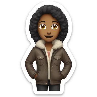 character woman -clothing FUR JAKETS sticker