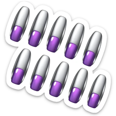 chrome acrylic nails sticker