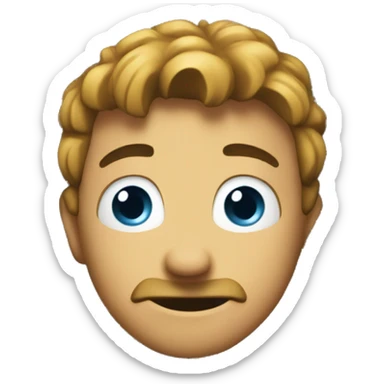 A shy man hiding behind a tree sticker