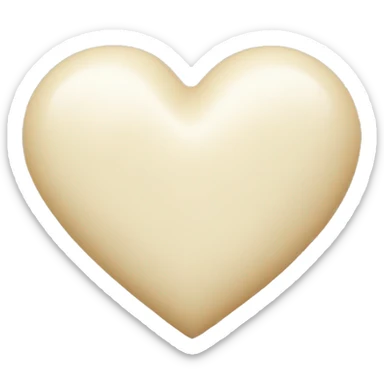 Cream colored heart sticker