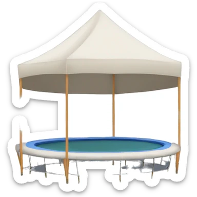 Trampoline with a tent and pillows sticker