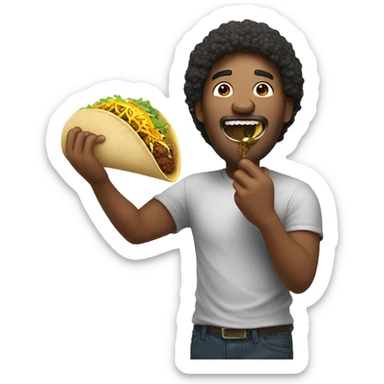 Guy eating tacos  sticker