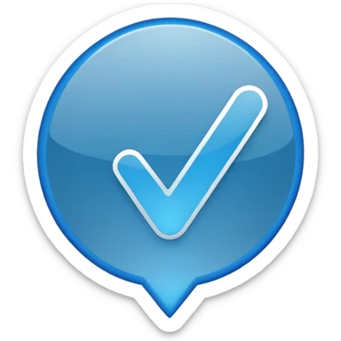 Blue tick mark carcle sticker