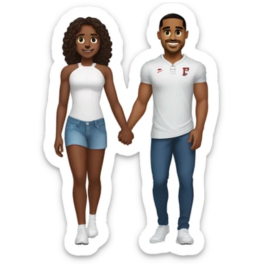 Aj brown and Jalen hurts holding hands sticker