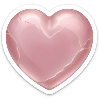 Carved rose quartz heart with rosy pink tone and smooth lustrous finish sticker