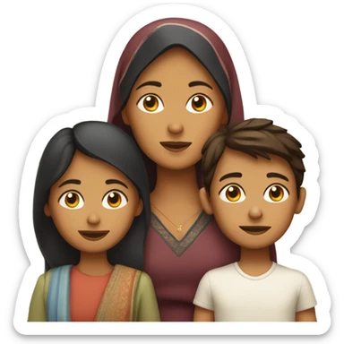 One Indian mom, one Iranian mom, and their 3 sons sticker