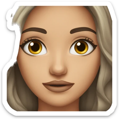 brunette Siren hazel eyes sticker