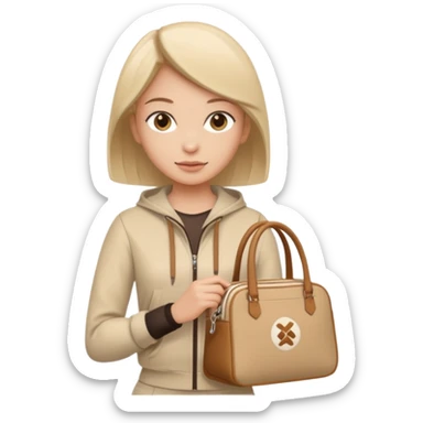 beige sport aesthetic woman bag sticker