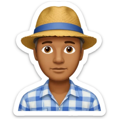 homme créole réunionnais  avec chapeau embouteillage  sticker