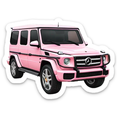 Light pink gwagon with rims driving view  sticker