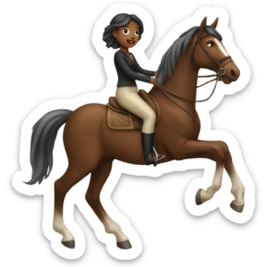Woman riding horse  sticker