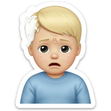 blond baby boy crying sticker