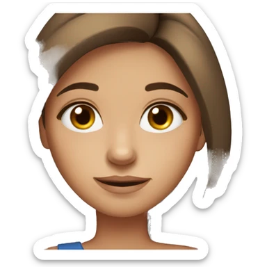Tan brunette girl with blue eyes and freckles  sticker