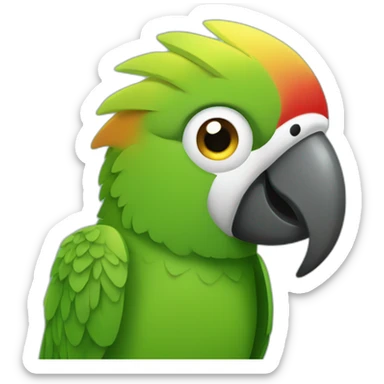 the parrot looks straight ahead with loving eyes sticker