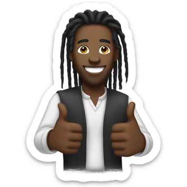 Black man dread locs thumbs up sticker