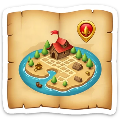 treasure map  sticker